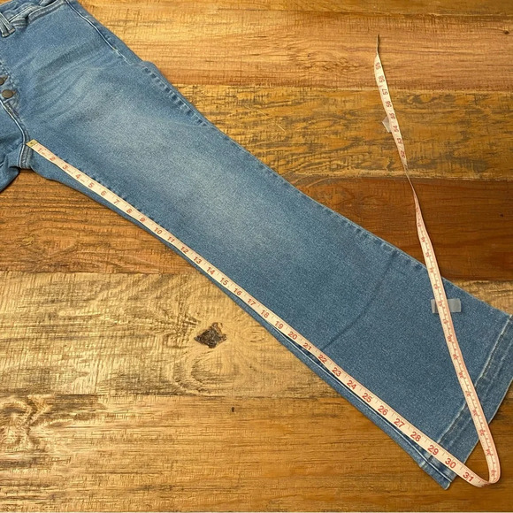 MASON & BELLE flare jeans size 6 exposed buttons denim - Picture 6 of 10